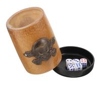iplusmile Skull Dice Rolling Cup Party Game Props Bamboo Material Smooth Surface Suitable for Ktv Board Game Entertainment Sturdy Dice Holder Simple Style