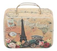 iplusmile Small Retro Metal Jewelry Box with Handle Design, Mini Eyelash Organizer Case with Sufficient Capacity for Storing Jewelry and Other Sundries, Vintage Style Trinket Storage