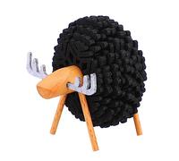 iplusmile Snowflake Cup Holder with Sheep Shape Creative Small Black Coasters for Table Protection and Cute Home Office Decoration Heat Resistant Cup Mat for Dining and Tea House