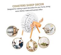 iplusmile Snowflake Felt Cup Holder Sheep Shaped Heat Resistant Coasters for Home Kitchen Office Decor Small White Felt Mats for Table Protection and Creative Desktop Ornament