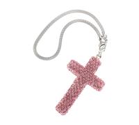 iplusmile Sparkling Rhinestone Cross Pendant Car Necklace Hanging Ornament for Cars and Trucks Elegant Religious Auto Interior Decoration for Christian Families
