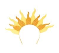 iplusmile Sparkly Gold Sunburst Headband, Elastic Non-woven Fabric with Glitter Surface, Sunshine Theme Hair Accessory Preventing Slipping, for Bachelorette Party and Parade