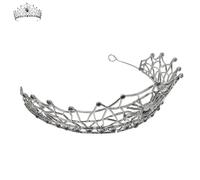 iplusmile Spider Web Bridal Headband Crown Alloy Hairpiece Black Rhinestones Vintage Wedding Headdress for Brides Halloween Party and Formal Occasion
