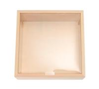 iplusmile Square Wooden Gift Box with Window, Pine Wood and Pvc Material, Multi-purpose Packaging for Candy and Chocolate, Beige Colour with Bright Surface for Memorable Surprises