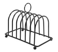 iplusmile Stainless Rack for Toast Bread Sandwich, 6 Slice Slot Multifunctional Stainless Steel Drain Rack for Kitchen Dishes With Carry Handle (Black)