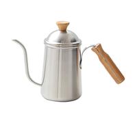 iplusmile Stainless Steel Coffee Kettle with Wooden Handle Long Spout for Precise Brewing Outdoor Camping Hot Water Pot Efficient Heat Conduction and Comfortable Grip