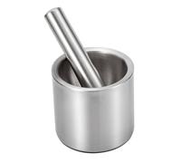 iplusmile Stainless Steel Garlic Mortar and Pestle Grinder Bowl for Spices and Nuts Compact Kitchen Tool for Smooth Garlic Paste and Versatile Culinary Use Easy to Store and Maintain