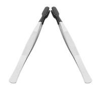 iplusmile Stainless Steel Tweezers Enhanced Grip and Precision Control with Rubber Tips 2pcs for Crafting and Jewelry Making for Watch Repair and Electronic Device Repair