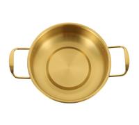 iplusmile Stainless Steel Wok with Dual Handles Heat Resistant Nonstick Cooking Pan for Kitchen Home Hot Pot Shops Multipurpose Cookware Easy to Clean Gold Frying Pot