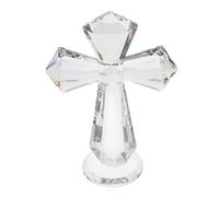 iplusmile Standing Crystal Cross - 14.8 cm Glass Crucifix Statue & Sun Catcher - Rainbow Light Reflection for Windowsill, Home Prayer Altar, Christening & First Holy Communion Gift for Women, Friends,