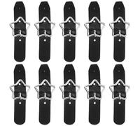 iplusmile Star Shoe Buckle Set 10Pcs Five-Pointed Decorative Accessories in Black Faux Leather for DIY Sneakers and Slippers for Outdoor Activities