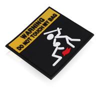 iplusmile Sticky Clothing Patch Twill Material with Warning Words Design Embroidery Warning Patch Simple Application Method for Bags and Clothing for DIY Projects