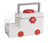 iplusmile Storage Ambulance Shape Plastic Storage Containers Medicine Organizer Case Home Emergencies with Compartments and Handle Grey