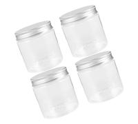 iplusmile Storage Jars for Multifunctional Use 4 Pcs 250ml with Aluminum Lids, Wide Mouth Airtight Kitchen Containers and Visibility, Cylinder Shape for Spice, Or Honey