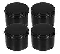 iplusmile Storage Jars Refillable Containers 4pcs Aluminum 120ml round with Screw-top Lid Design for Candle Making and Travel Tea Or Jewelry Storage