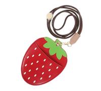 iplusmile Strawberry Id Card Holder with Lanyard Clear Hard Badge Sleeve for Name Tags Credit Cards Office and School Use Protective Cover for Bus Library