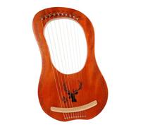 iplusmile String Wooden Lyre Harp Musical Instrument with Barrel Body and Smooth Edge Strings Portable Delicate Design for Music Interest and Creative Entertainment