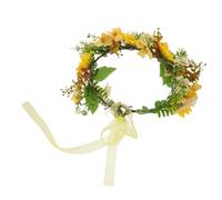iplusmile Sunflower Flower Crown Headband Lightweight Fabric and Realistic Sunflowers, Natural Style Boho Aesthetic Crown for Wedding and Bridal Photo Prop Accessories