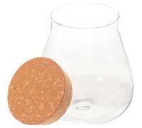 iplusmile Terrarium Bottle Glass Jar with Cork Lid 4.3Oz Small Sealed Container for Moss Landscaping and Indoor Succulent Display