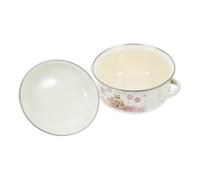iplusmile Thickened Vintage Enamel Stockpot with Lid Practical Stew Soup Pot for Home Cooking Easy Clean Retro Double Handle Design Gift