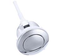 iplusmile Toilet Flush Valve Single-Button Button for Toilet Tank Replacement Electroplated Silver-White Round Switch for Bathroom