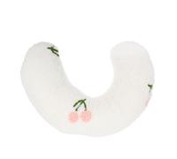 iplusmile U-shaped Plush Cushion for Dogs and Cats, Soft Neck Support Pillow for Puppy and Kitten, White Calming Sleeping Cushion for Deep Rest