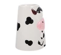 iplusmile Vertical Kettle Holder Hamster Kettle Bracket Lightweight Easy to Clean Ceramic Cow Shape Cartoon Style White Water Bottle Stand for Pet Shop and Home Use Suitable for Hamster
