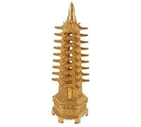 iplusmile Vintage Copper Wenchang Pagoda Decoration Model for Home Office Desktop Ornament Feng Shui Figurine Gift