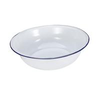 iplusmile Vintage Enamel Foot Soak Tub Blue Rimmed White Foot Bath Basin for Home Spa Laundry and Face Wash Classic Retro Design for Bathroom Use