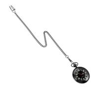 iplusmile Vintage Retro Quartz Pocket Watch with Open Face Design and Roman Numerals Dial, Portable Black Metal Necklace Watch with Chain for Steampunk Events or Christmas Presents