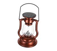 iplusmile Vintage Solar Camping Lantern LED Retro Outdoor Portable Rechargeable Kerosene Lamp Waterproof Emergency Light for Hiking Tent Use Copper