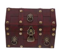 iplusmile Vintage Wooden Jewelry Box with Lock Dustproof Retro Storage Case for Rings Earrings Necklaces Compact Sturdy Organizer for Womens Dressing Table Valentines and Mothers Day