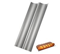 iplusmile Wave Bread Stick Baking Mould Tray Silver Small Slot Non Stick French Bread Pan for Home and Bakery Use Easy Clean Kitchen Tool