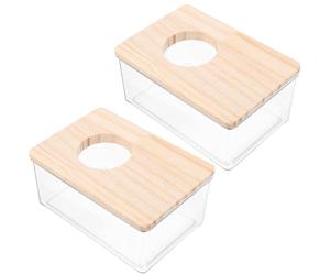 iplusmile Wear-Resistant Acrylic Hamster Bath Box 2Pcs 15.5×10×7Cm Sand Bath Container for Hamsters and Chinchillas