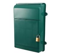 iplusmile Weather Resistant Locking Mailbox for Wall Mount, Plastic Rainproof Mail Storage Box with Key Lock, Suitable for House and Office Use, Green Wall-mounted Letter Box