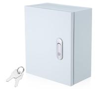 iplusmile Weatherproof Metal Box Wall-mounted Electronic Equipment Enclosure Box with Keys Electrical Lockable Junction Box for Indoor and Outdoor