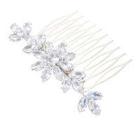 iplusmile Wedding Hair Comb Bridal Headpiece Rhinestone Hair Piece Silver Aluminum Alloy Lightweight Chic Design with Beautiful Delicate Look for Brides on Weddings and Formal Occasions