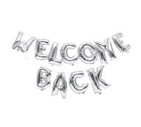 iplusmile Welcome Back Letter Foil Balloons Silver School Party Decorations Homecoming Classroom Wall Hanging Photo Backdrop Indoor Outdoor Office Celebration