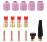 iplusmile Welding Cup Nozzle Tips Kit, Argon Arc Welder Parts Set, Copper Plastic Ceramic, for Aluminum Alloys and Stainless Steel, Easy to Operate for Novice and Experienced Welders