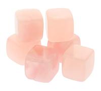 iplusmile Whiskey Stones Reusable Ice Cubes Set of 6 for Drinks Pink Quartz Cube Chilling Stones Ideal for Whiskey Wine Cocktails Gift for Women