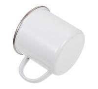 iplusmile White Stainless Steel Sublimation Enamel Mug with Silver Rim for DIY Photo Design and Sublimation Printing, Customisable Blank Mug for Office and Home Use