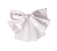 iplusmile White Wedding Hair Clip Large Bow Bridal Handmade Headdress Hairband Accessories for Bride Party Headpiece