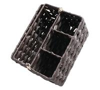 iplusmile Wicker Utensil Basket with Handle, Rustic Kitchen Storage Caddy, Divided Flatware Organizer 26X20X13Cm for Countertop and Drawer Use