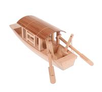 iplusmile Wooden Fishing Boat Model with Canopy Small Craft Ornament Creative Desktop Decor Cognitive Nautical Watercraft for Home and Office