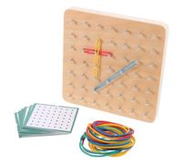 iplusmile Wooden Geoboard with Activity Pattern Cards and Rubber Bands Preschool Mathematical Education for Shape Cognition and Parent Interactive Puzzle for Fine Motor Skills Development