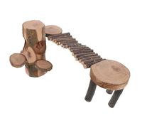 iplusmile Wooden Hamster Playground Platform with Ladder, Small Animal Climbing Ramp and Hideout Cave, Pet for Hamster, Gerbil, Chinchilla and Sugar Glider Cage Accessory