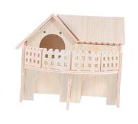 iplusmile Wooden Hamster Villa Safe and Detachable Hamster House for Exploring and Playing Natural for