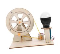 iplusmile Wooden Hand Crank Generator Kit for Portable DIY Electric Generator for Science Experiments Enhances Learning Creativity Mechanical Principles for Boys Random Color