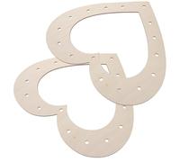 iplusmile Wooden Heart Wreath Frame 2Pcs Heart Shaped Garland Base for Floral Arrangement Craft Supplies Home Wedding Decor