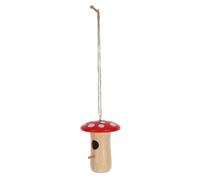 iplusmile Wooden Mushroom Handmade Decorative Bird House Hummingbird Nest House Versatile Use with Easy to Hang Feature Offering Whimsical Style and Fine for Garden and Backyard